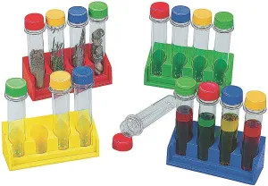 Fun Express Kids Test Tubes with Stand Science Kit - Ideal for Classroom Experiments STEM Learning and Educational Fun - Perfect for Science Projects & Learning Activities - 16 Pieces