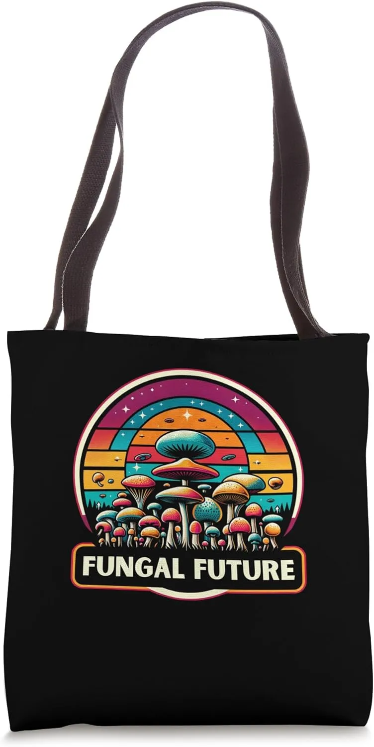 Fungal Future Retro Mushroom Connoisseur Tote Bag