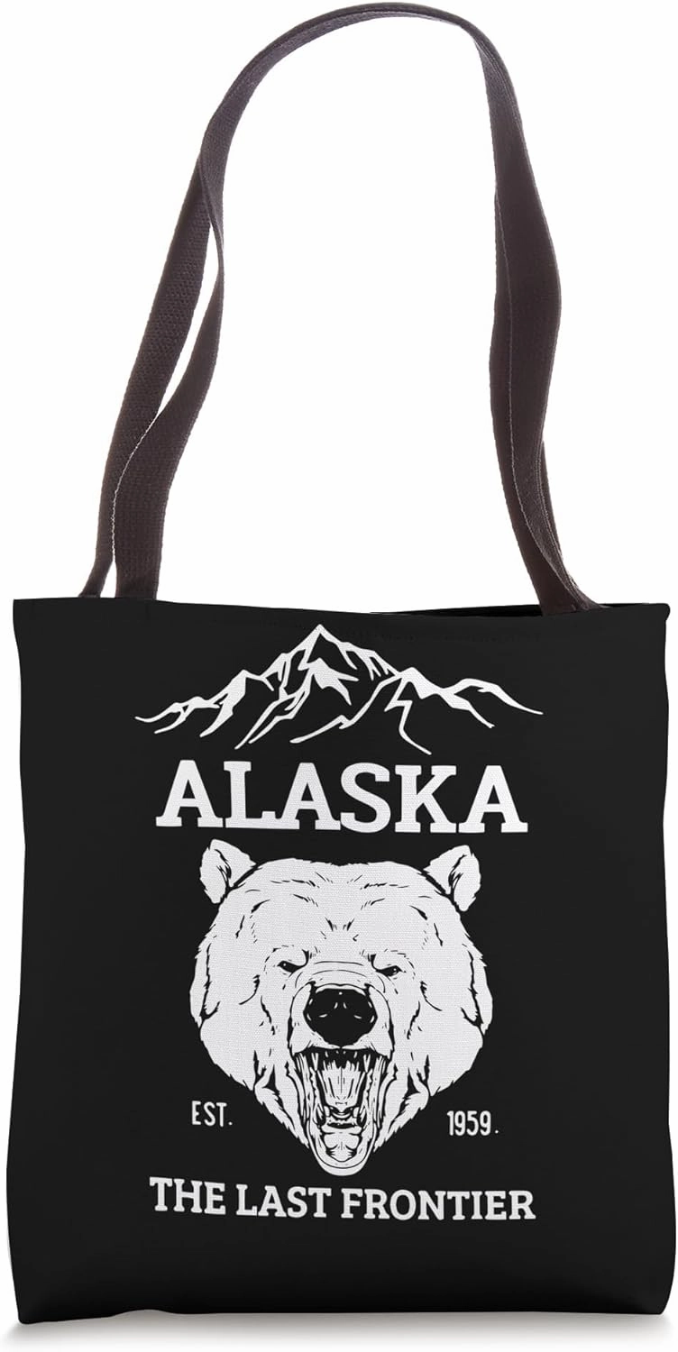 Funny Alaska silver-tip Brown, Bear contribution For Men Tote Bag
