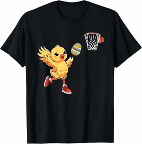 Funny Easter Egg Chick Basketball Lovers Dunk Game Kids Boys T-Shirt