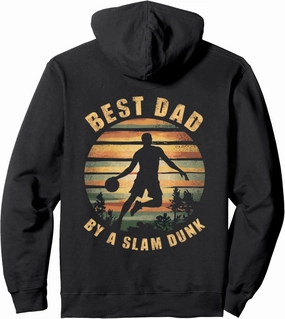 Funny Retro Best Dad Dunk Basketball Tee for Men Pullover Hoodie
