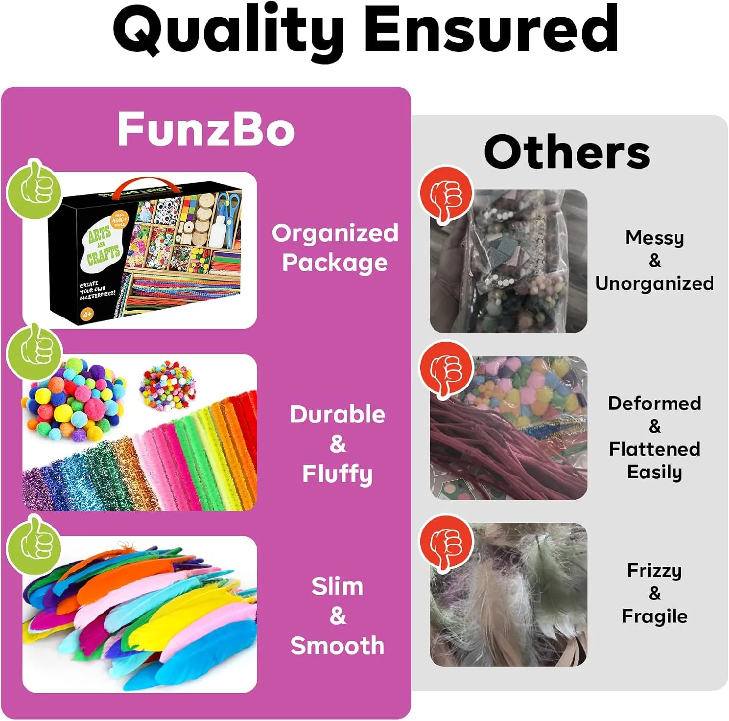 FUNZBO 4000 pcs Arts and Crafts Supplies for Kids -Girl Craft Kit Materials for Kids Age 4 5 6 7 8-12 Birathday Gifts for Girls and Boys Crafts for Girls Ages 8-12 Arts Activities