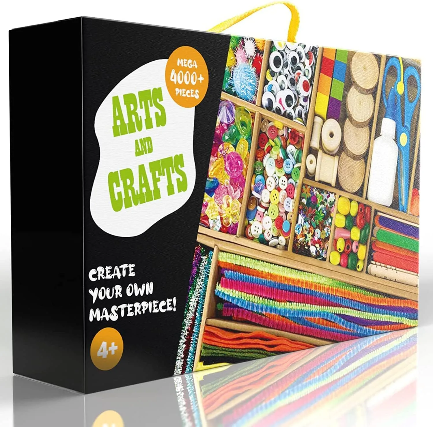 FUNZBO 4000 pcs Arts and Crafts Supplies for Kids -Girl Craft Kit Materials for Kids Age 4 5 6 7 8-12 Birathday Gifts for Girls and Boys Crafts for Girls Ages 8-12 Arts Activities