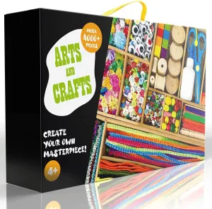FUNZBO 4000 pcs Arts and Crafts Supplies for Kids -Girl Craft Kit Materials for Kids Age 4 5 6 7 8-12 Birathday Gifts for Girls and Boys Crafts for Girls Ages 8-12 Arts Activities