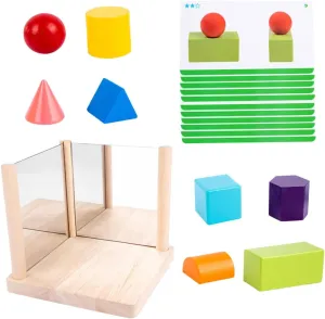GALPADA 1 Set Delicate Building Blocks Multidimensional Educational Puzzle Mirror for Shape Cognition and Cognitive Development