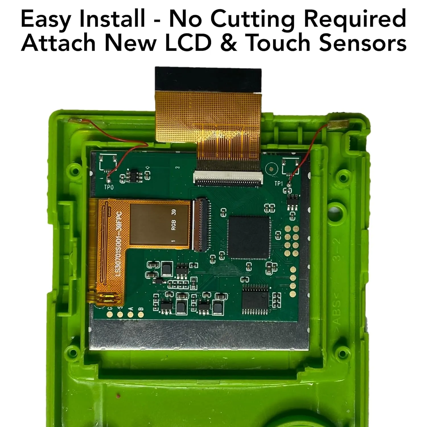 Game Boy Color 2.45 Inch IPS Backlight LCD Screen Replacement Kit [DROP-IN, NO SOLDER] for Gameboy Color GBC (LCD Kit Only)