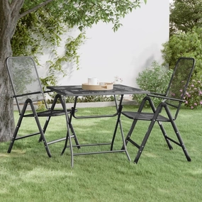 Garden Table Anthracite Large, Durable, Metal Mesh for Outdoor Dining, Camping, Picnic, Living Spaces