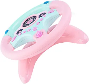 Garneck 1Pc Educational Steering Wheel Simulation with Base Interactive Driving Plaything for Develops Hand Eye Coordination and Imagination for Ages