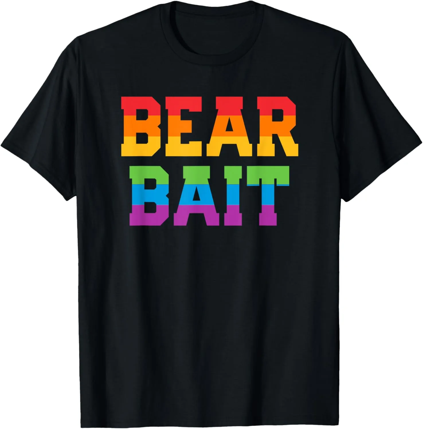 Gay Club BEAR BAIT Rainbow Flag Gay Pride Parade LGBTQ T-Shirt