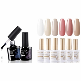 Gellen Base and Top Coat & 6 Color Gel Nail Polish