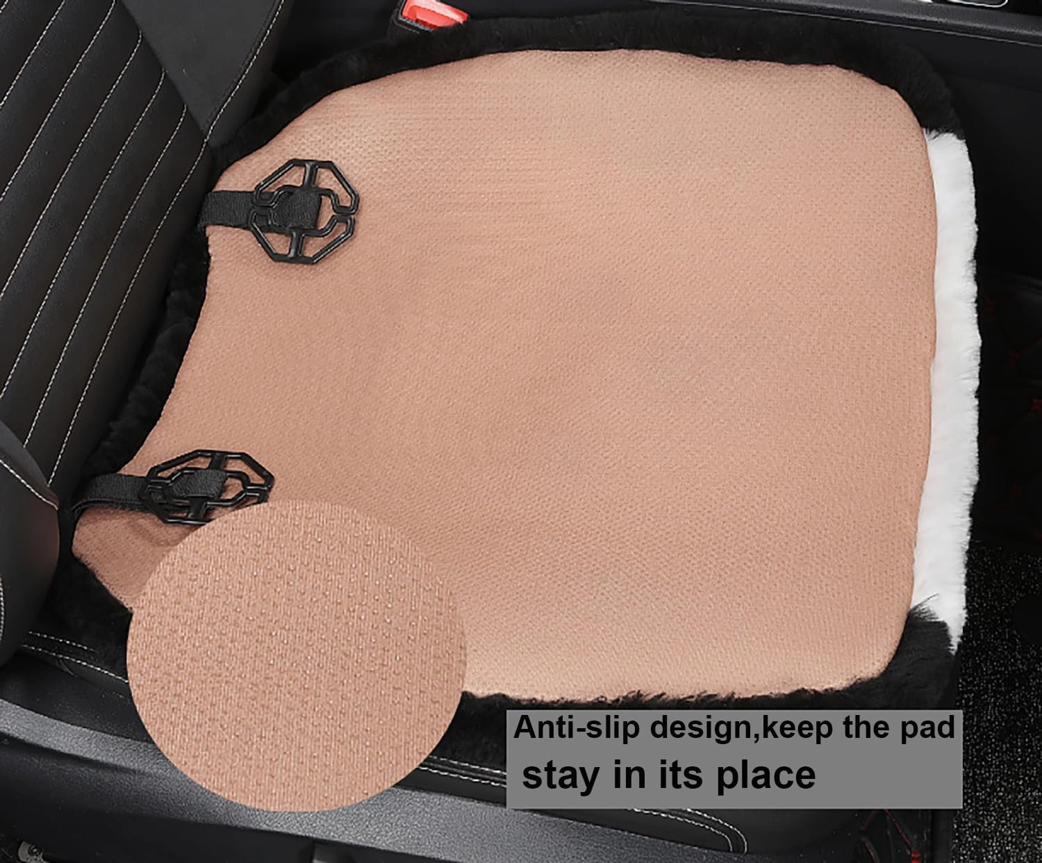 Genuine Sheepskin Car Seat Cushion Natural Fur Wool Seat Cover for Cars Trucks SUV Soft Comfort Office Chair Protector Pad Car Accessories Universal Fit