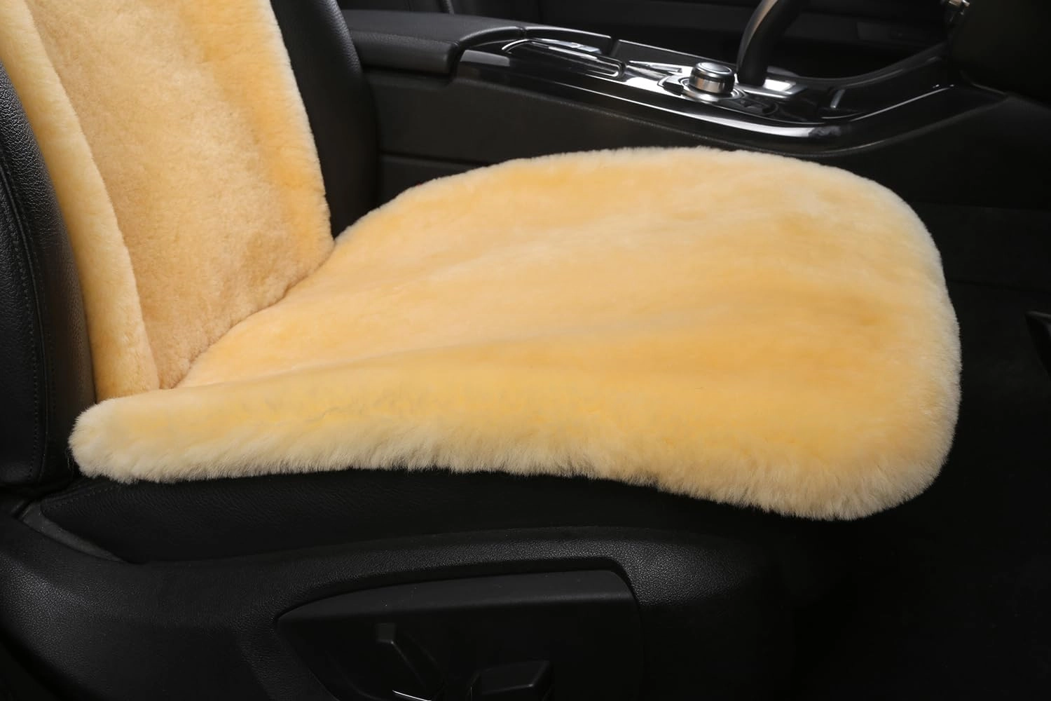 Genuine Sheepskin Car Seat Cushion Natural Fur Wool Seat Cover for Cars Trucks SUV Soft Comfort Office Chair Protector Pad Car Accessories Universal Fit
