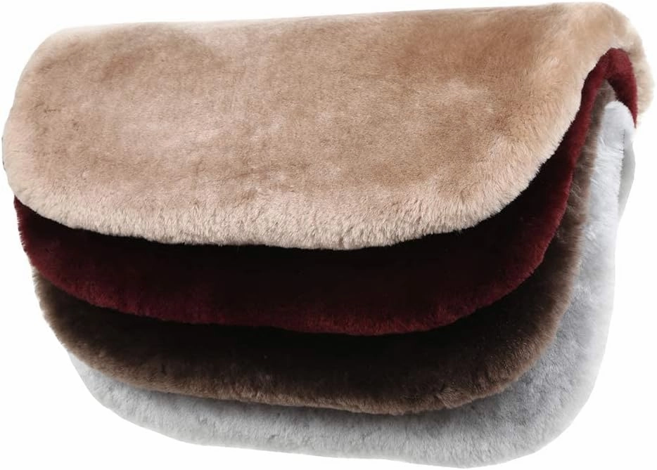 Genuine Sheepskin Car Seat Cushion Natural Fur Wool Seat Cover for Cars Trucks SUV Soft Comfort Office Chair Protector Pad Car Accessories Universal Fit