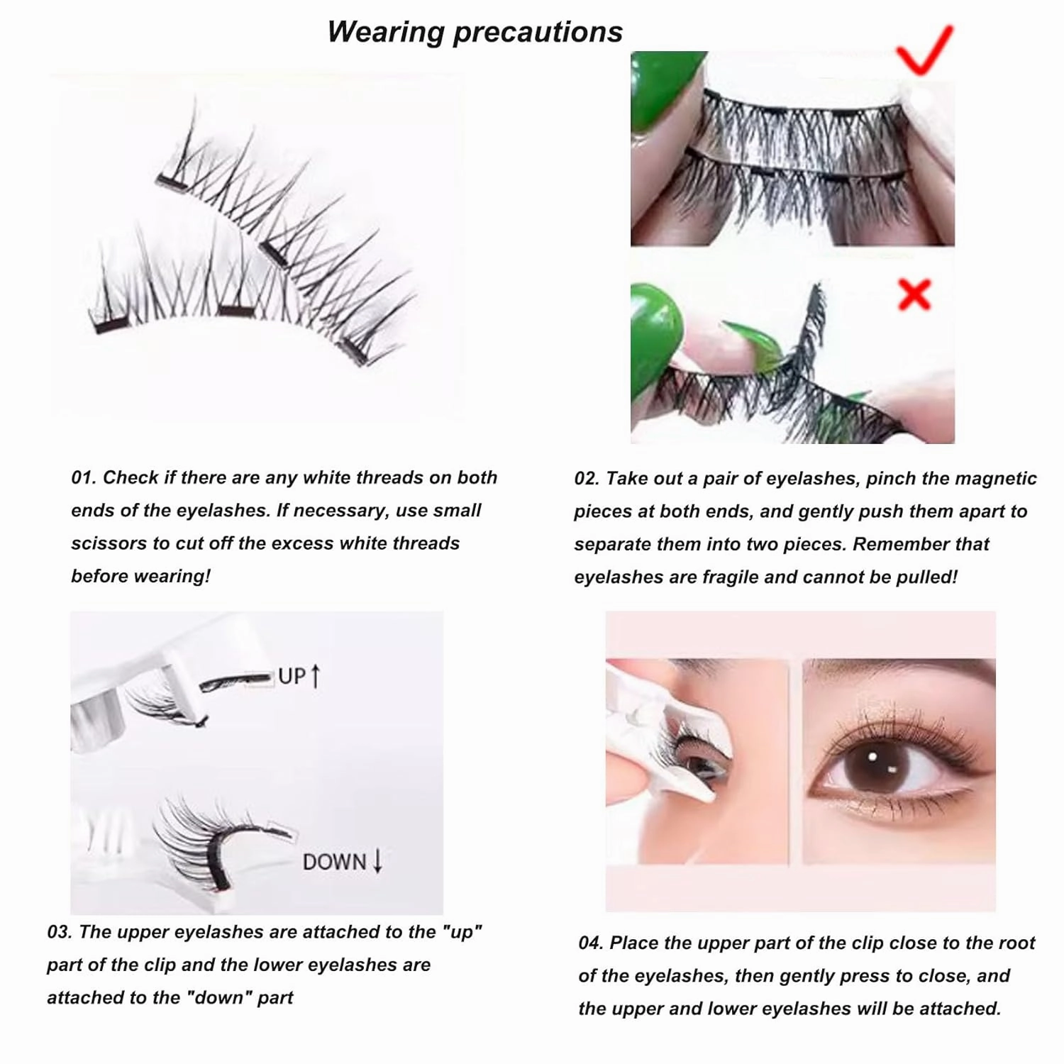 Giani Magnetic Eyelashes with Applicator, Co Magnetic Eyelashes, Magnetic Eye Lashes, False Eye Lashes (Slimming Style)