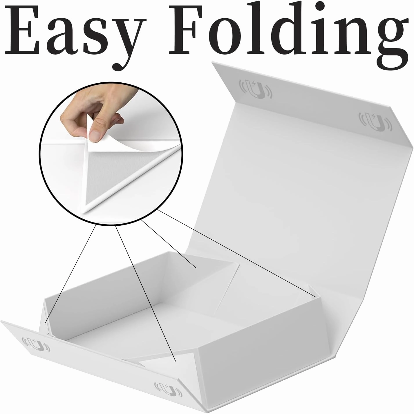 Gift Boxes with Lids, 11.5x7.8x3 In White Gift Box for Presents Magnetic Closure for T-Shirts, Gloves, Scarves, Books, Baby Clothes, Clothing Gift Wrap, Contains Card, Ribbon (5PACK)