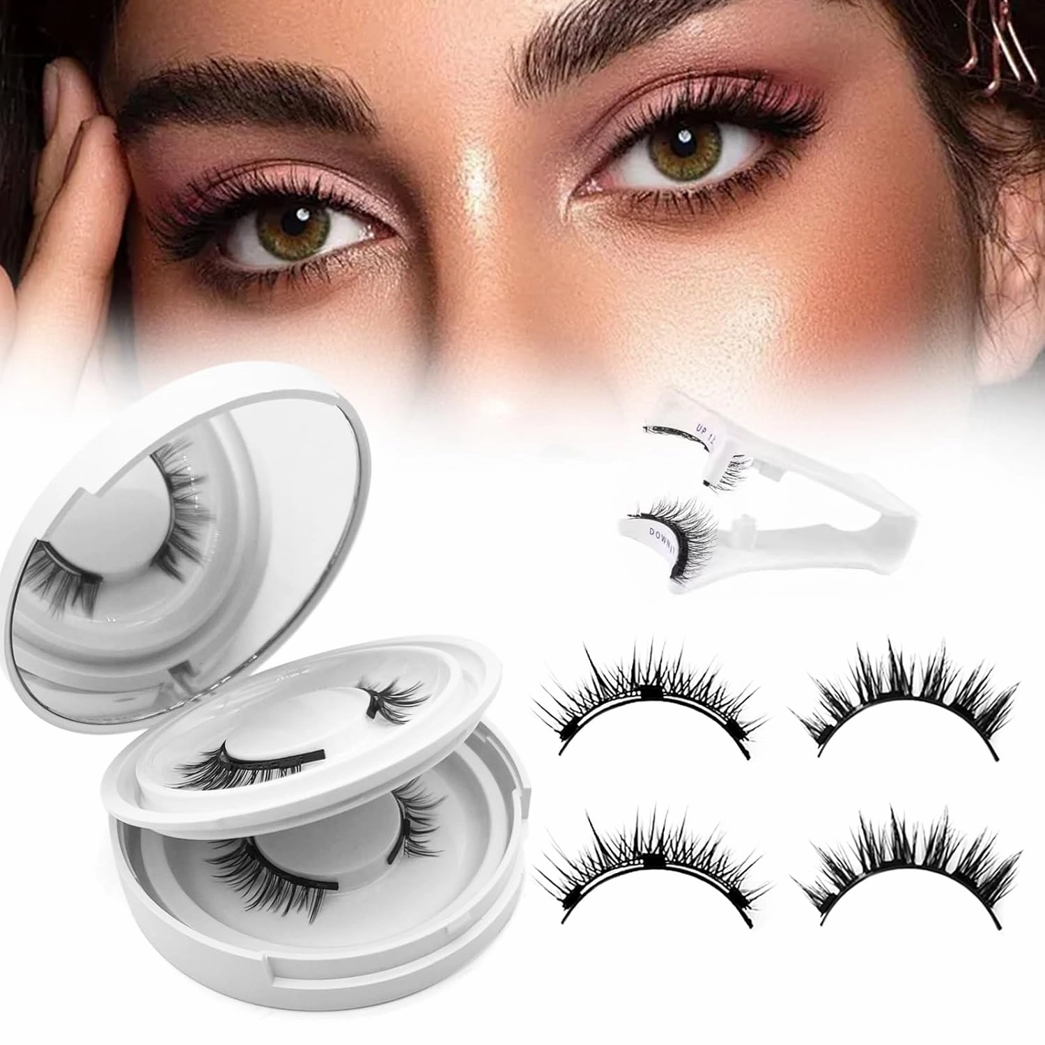 Ginani Magnetic Lashes,Ginani Magnetic Lashes Kit,2025 New Ginani Magnet Eyelashes with Applicator Natural Look,No Glue Needed Reusable Magnet Eyelashes(06 03)