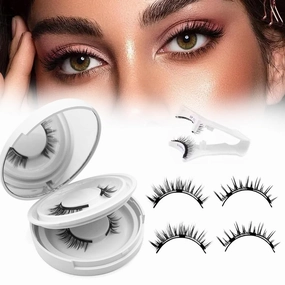 Ginani Magnetic Lashes,Ginani Magnetic Lashes Kit,2025 New Magnet Eyelashes with Applicator Natural Look,No Glue Needed Reusable Soft Eyelash(02 04)