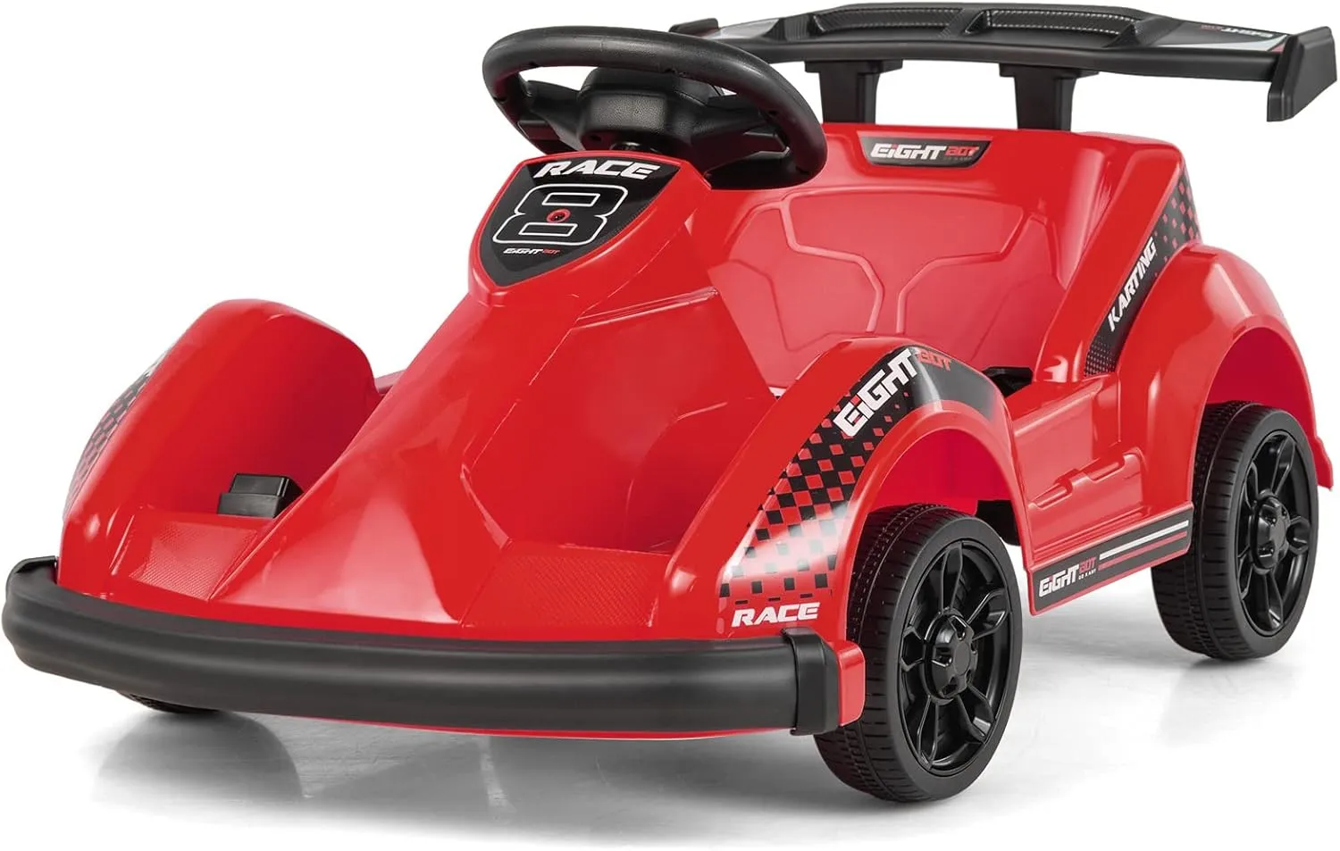 GLACER Electric Go Kart for Kids, 6V Battery Powered Kids Go Kart w/ 2.4G Remote Control, Electric Ride On Car with Soft Start, Sound and Music Function, Electric Ride On Toy Gift for Boys Girls (Red)