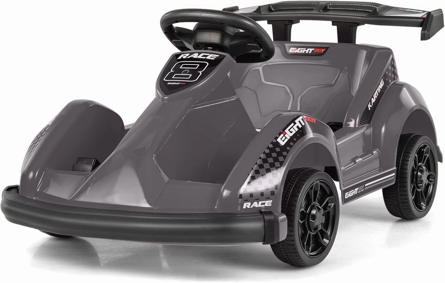 GLACER Electric Go Kart for Kids, 6V Battery Powered Kids Go Kart w/ 2.4G Remote Control, Electric Ride On Car w/Soft Start, Sound and Music Function, Electric Ride On Toy Gift for Boys Girls (Black)