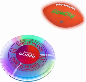 GlowCity Glow in The Dark Football   Glider LED Flying Disc, Light Up, Durable, Water-Resistant, Multi-Color, Perfect for Evenings and Night Time, Great Gift for All Ages Boys and Girls