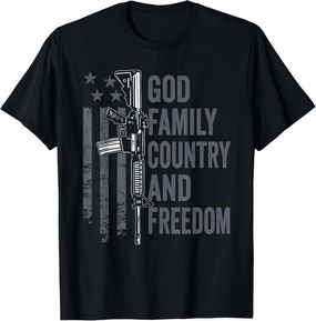God Family Country Freedom - 2nd Amendment Pro Gun AR15 T-Shirt