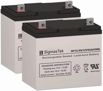 Golden Technology Avenger 4 Wheel Scooter Battery Replacement Set by SigmasTek - 2X 12V 55AH Batteries