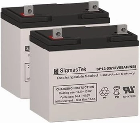 Golden Technology Avenger 4 Wheel Scooter Battery Replacement Set by SigmasTek - 2X 12V 55AH Batteries