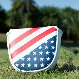 Golf Putter Cover, Golf Club Head Covers Mallet Putter Headcover Synthetic Leather Golf Blade Putter Cover with Magnetic Closure & America USA Style for Golf Putter Covers for Blade Putter Covers