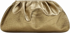 GORGLITTER Women's Dumpling Bag Metallic Cloud Bag Ruched Evening Bags