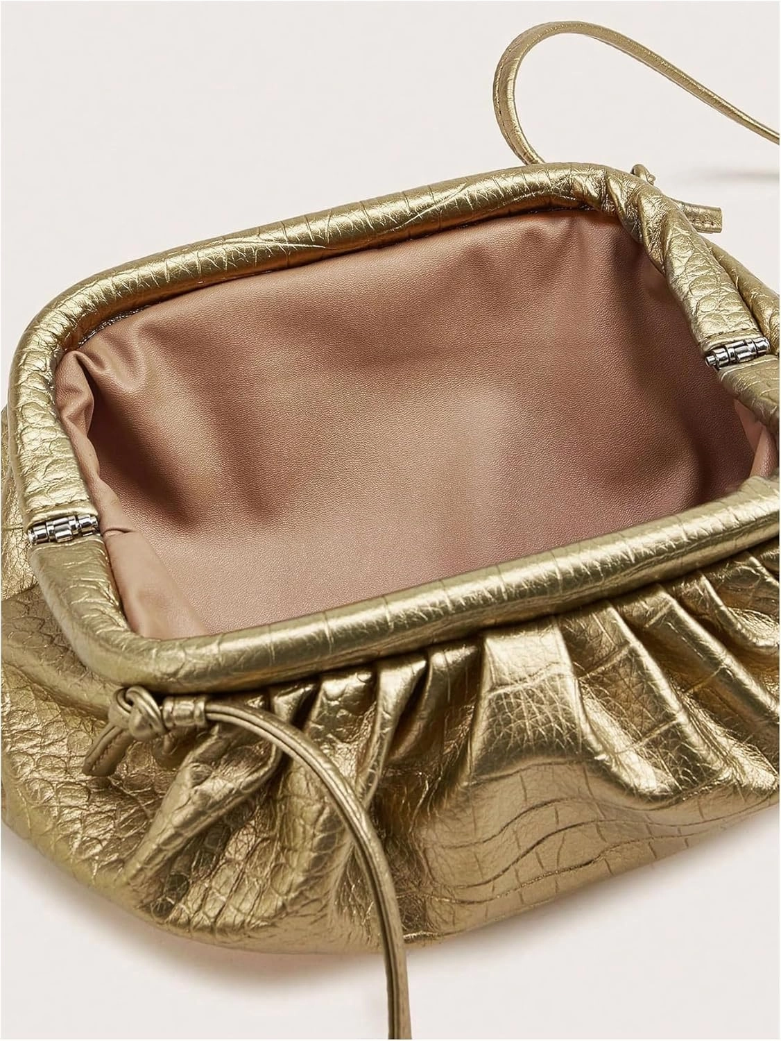 GORGLITTER Women's Dumpling Bag Metallic Cloud Bag Ruched Evening Bags