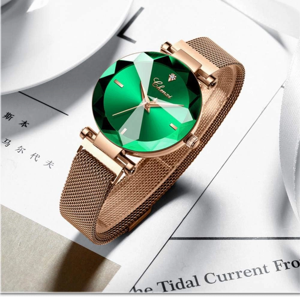 Gosasa Luxury Women Watches Analog Quartz Watch Magnetic Clasp Mesh Band Waterproof Wrist Watches for Ladies