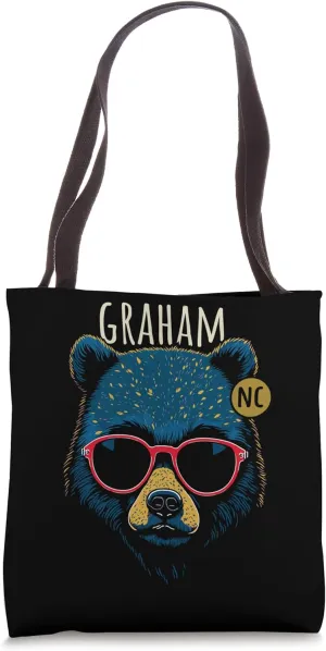 Graham NC USA Cool Bear Wearing Sunglasses Design Tote Bag