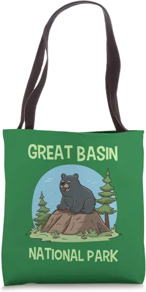 Great Basin National Park Cute Cartoon Bear Tote Bag