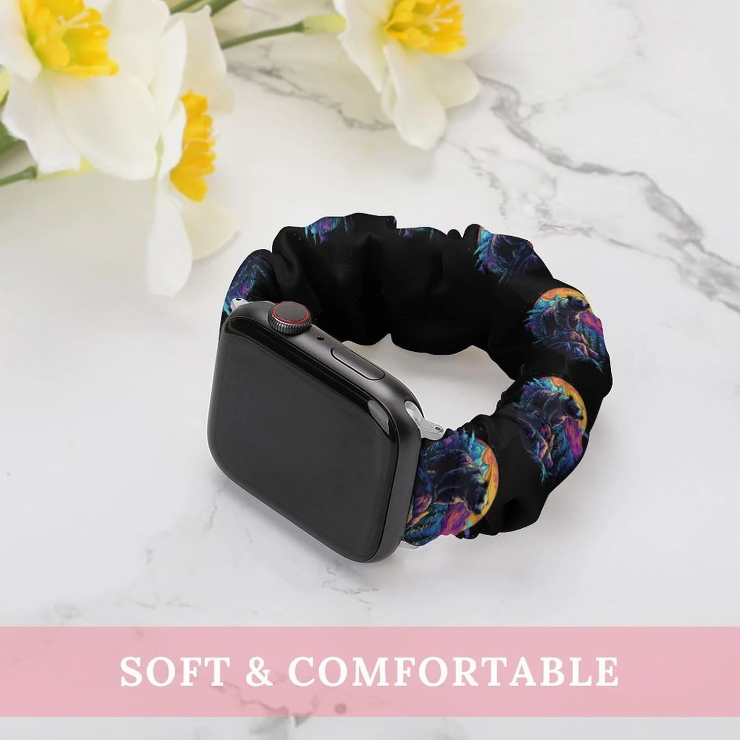Grizzly Bear Sunset Fashion Watch Strap Scrunchies Wristbands Compatible With IWatch Series