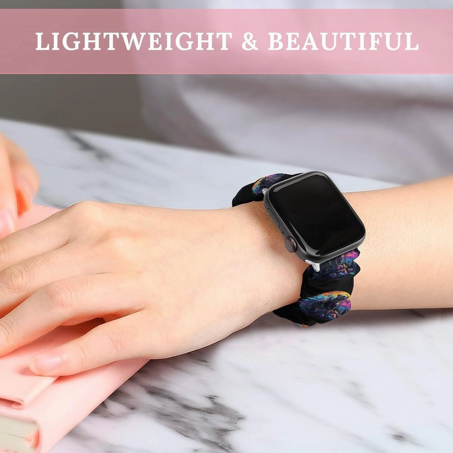 Grizzly Bear Sunset Fashion Watch Strap Scrunchies Wristbands Compatible With IWatch Series