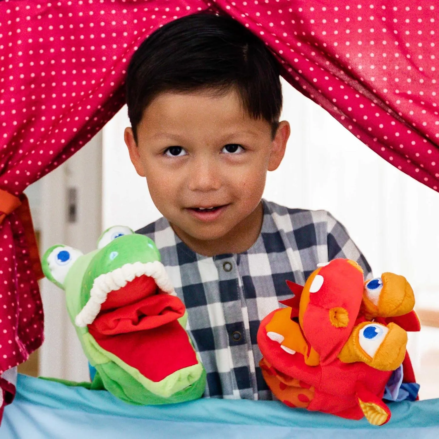 HABA Glove Puppet Eat it Up Dragon - Hand Puppet That Eats Small Objects, Perfect Toddler Toys for Ages 2-4, Sensory Hand Puppets, Preschool Toys