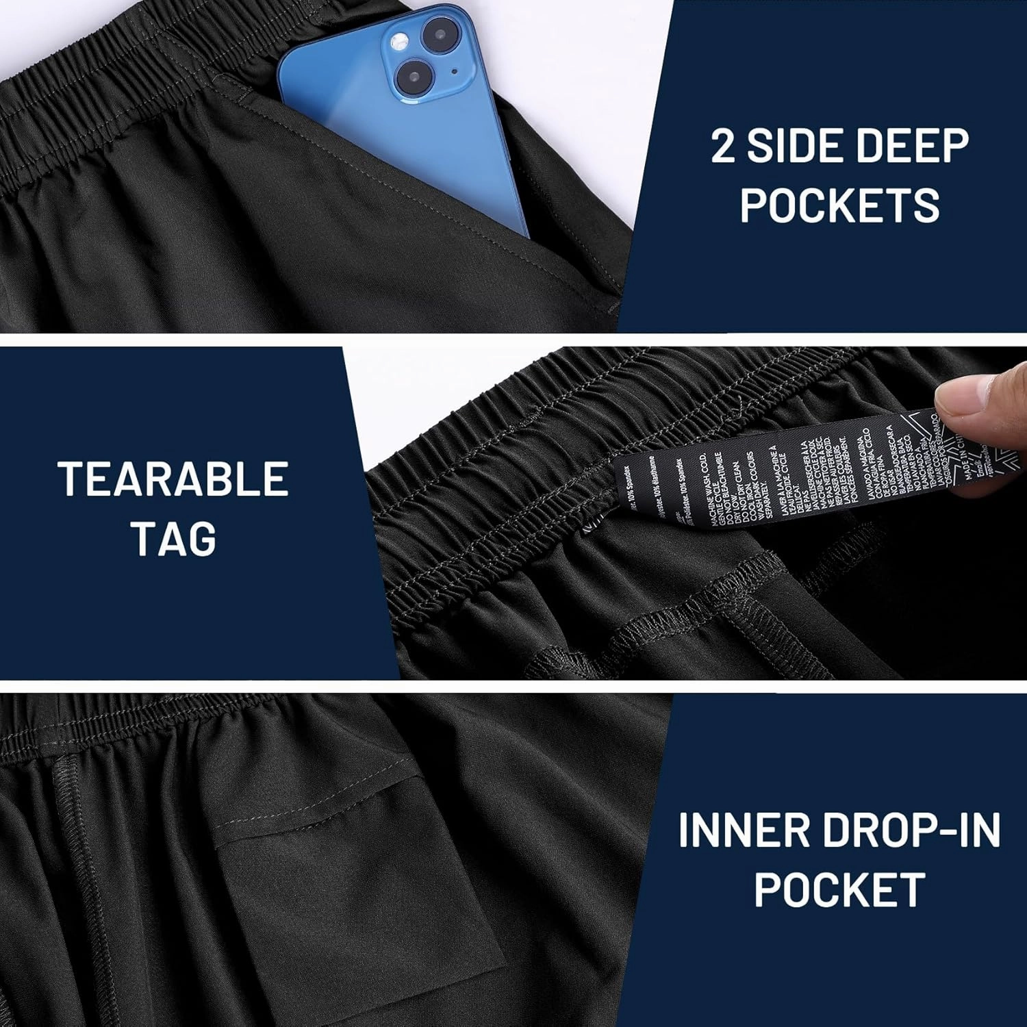 Haimont 5 Inch Mens Dry Fit Running Athletic Shorts with Pockets, Water Resistant Lightweight Quick Dry Gym Workout Shorts