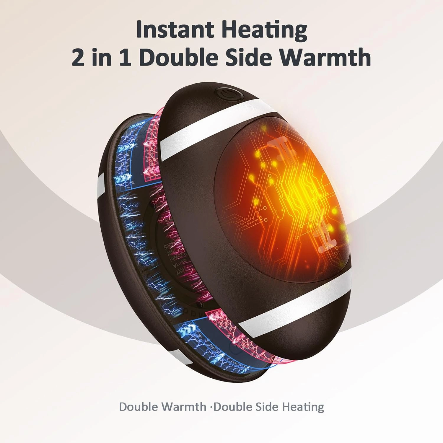 Hand Warmers Rechargeable 2 Pack, 5000mAh Rugby and Avocado Pocket Warmer,Electric Hand Warmer with 2 USB Cable, Fast Heating Gifts for Adults Camping Winter