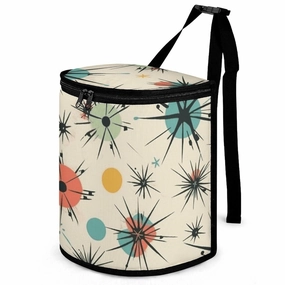 Hanging Car Garbage Bag Atomic Stars Retro Pattern Portable Car Trash Bag for Car SUV Truck