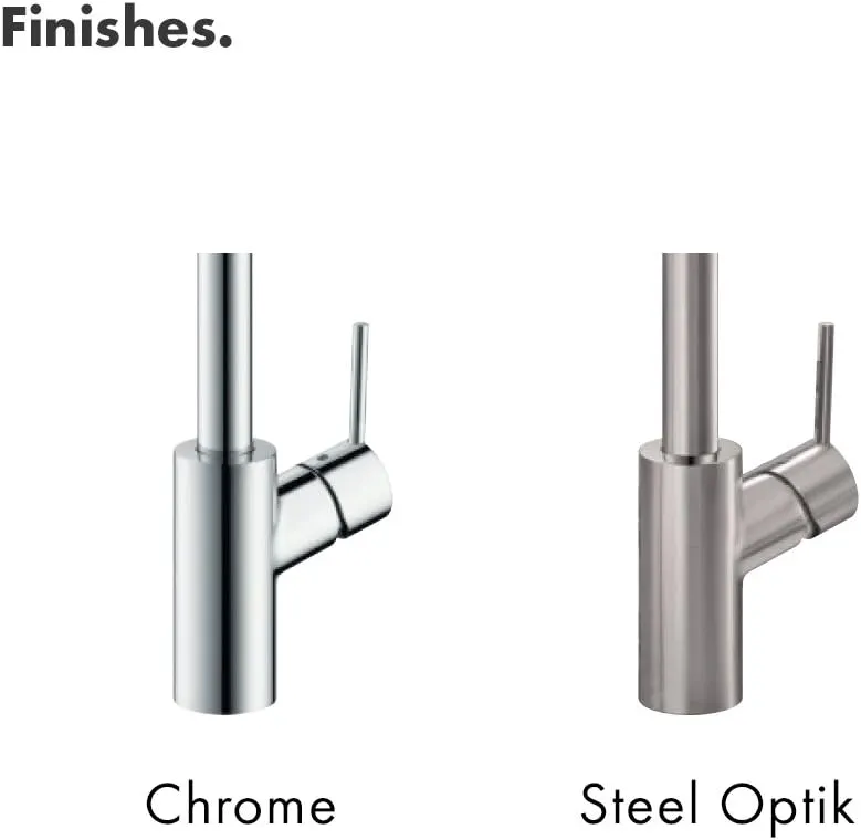 hansgrohe Talis S² Stainless Steel Bar Kitchen Faucet, Kitchen Faucets with Pull Down Sprayer, Faucet for Kitchen Sink, Magnetic Docking Spray Head, Stainless Steel Optic 04286800, 1.75