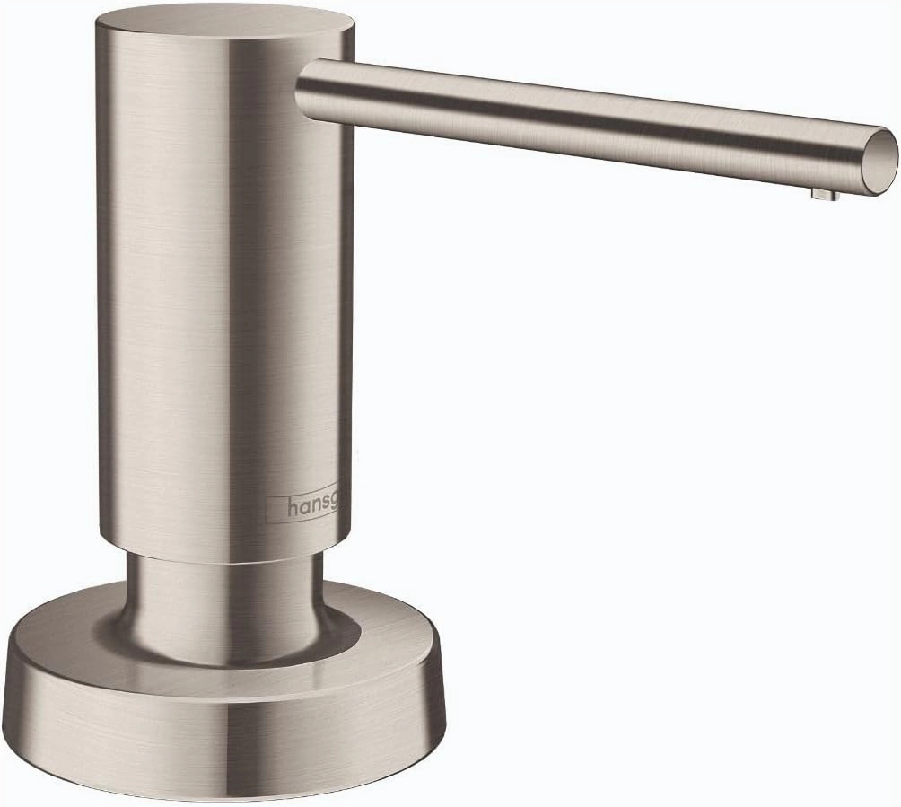 hansgrohe Bath and Kitchen Sink Soap Dispenser, Talis 4-inch, Modern Soap Dispenser in Stainless Steel Optic, 40448801