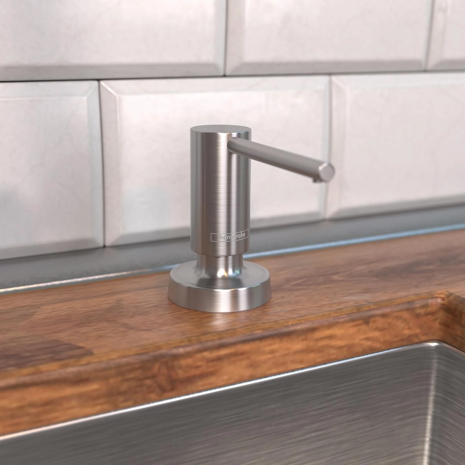 hansgrohe Bath and Kitchen Sink Soap Dispenser, Talis 4-inch, Modern Soap Dispenser in Stainless Steel Optic, 40448801