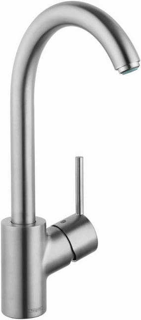 hansgrohe Talis S Stainless Steel High Arc Kitchen Faucet, Kitchen Faucets with Swivel, Faucet for Kitchen Sink, Stainless Steel Optic 04870800