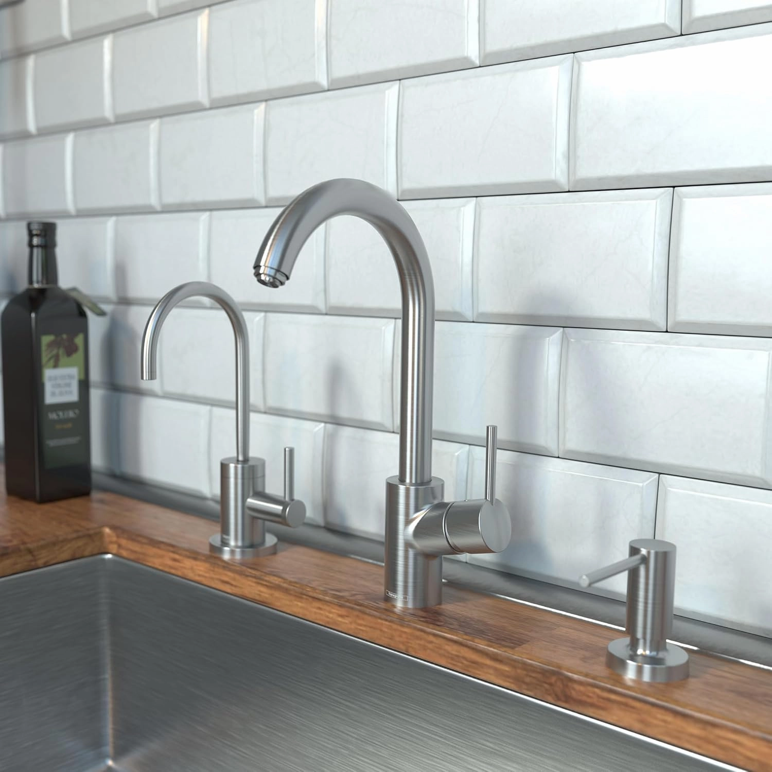 hansgrohe Talis S Stainless Steel High Arc Kitchen Faucet, Kitchen Faucets with Swivel, Faucet for Kitchen Sink, Stainless Steel Optic 04870800