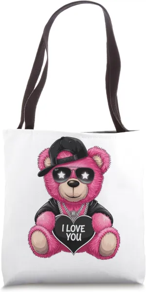 Happy valentines day i love you urban hip hop teddy bear Tote Bag