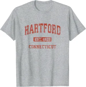 Hartford Connecticut CT Vintage Athletic Sports Design T-Shirt