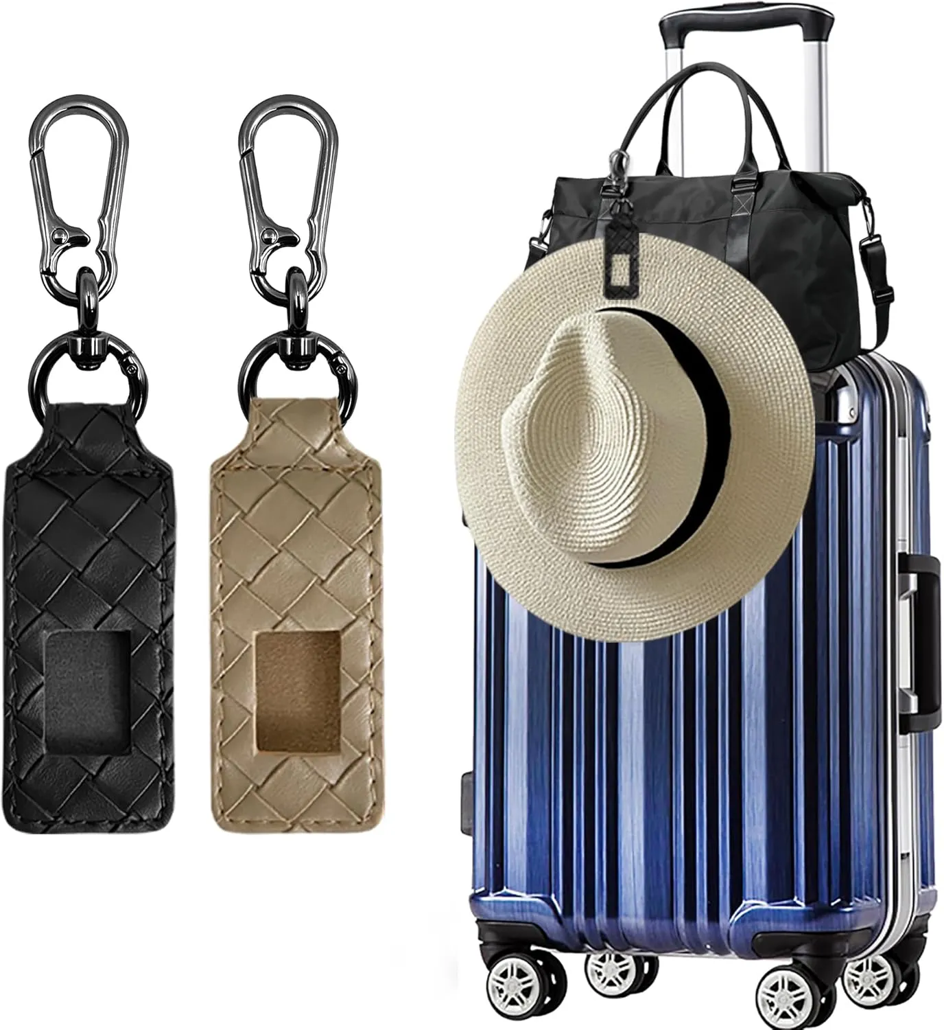 Hat Clip for Travel Backpack Luggage PU Leather Elastic Non-Magnetic Cowboy Hat Holder Men's Sun Hats Accessories