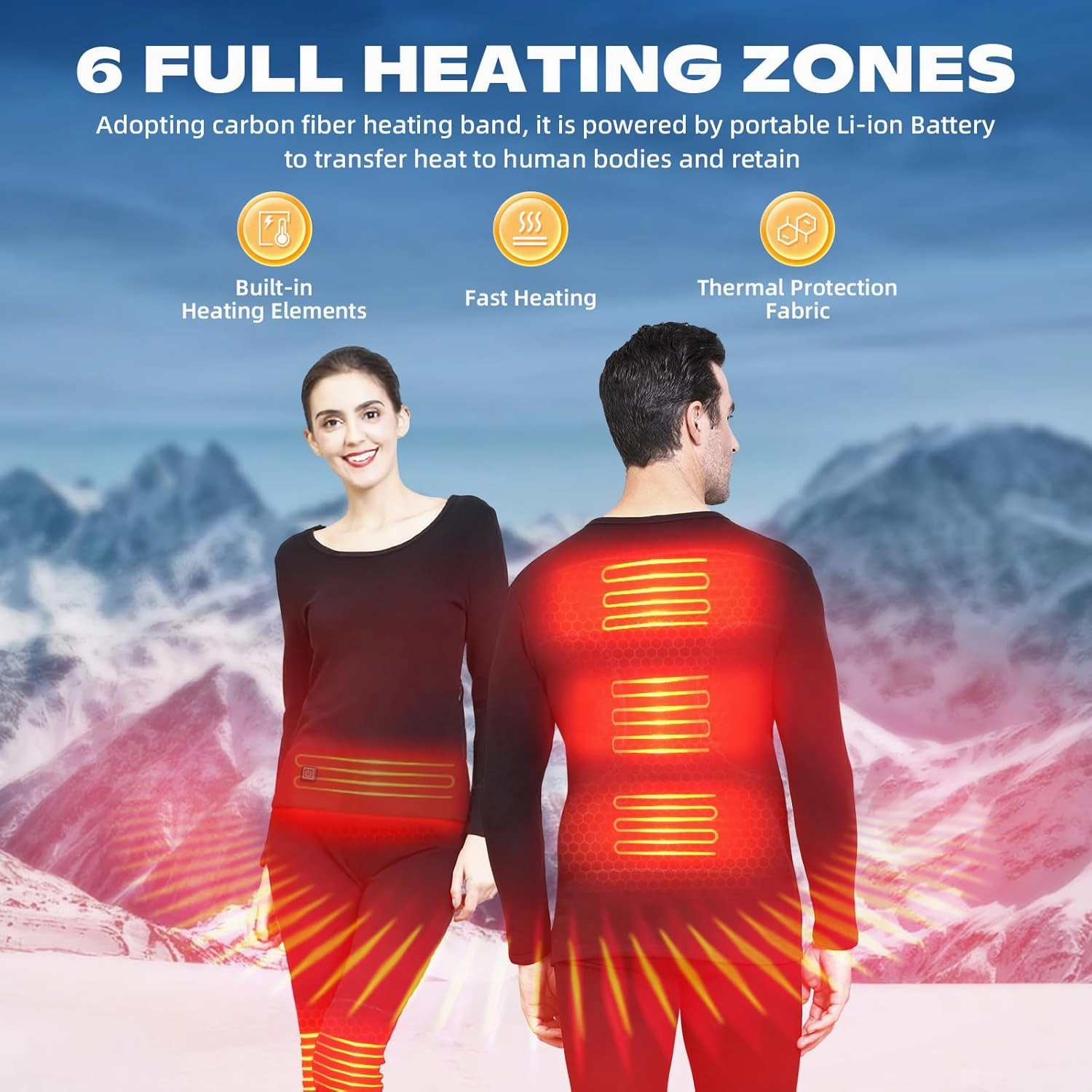 Heated Thermal Underwear Top   Heated Pant for Women