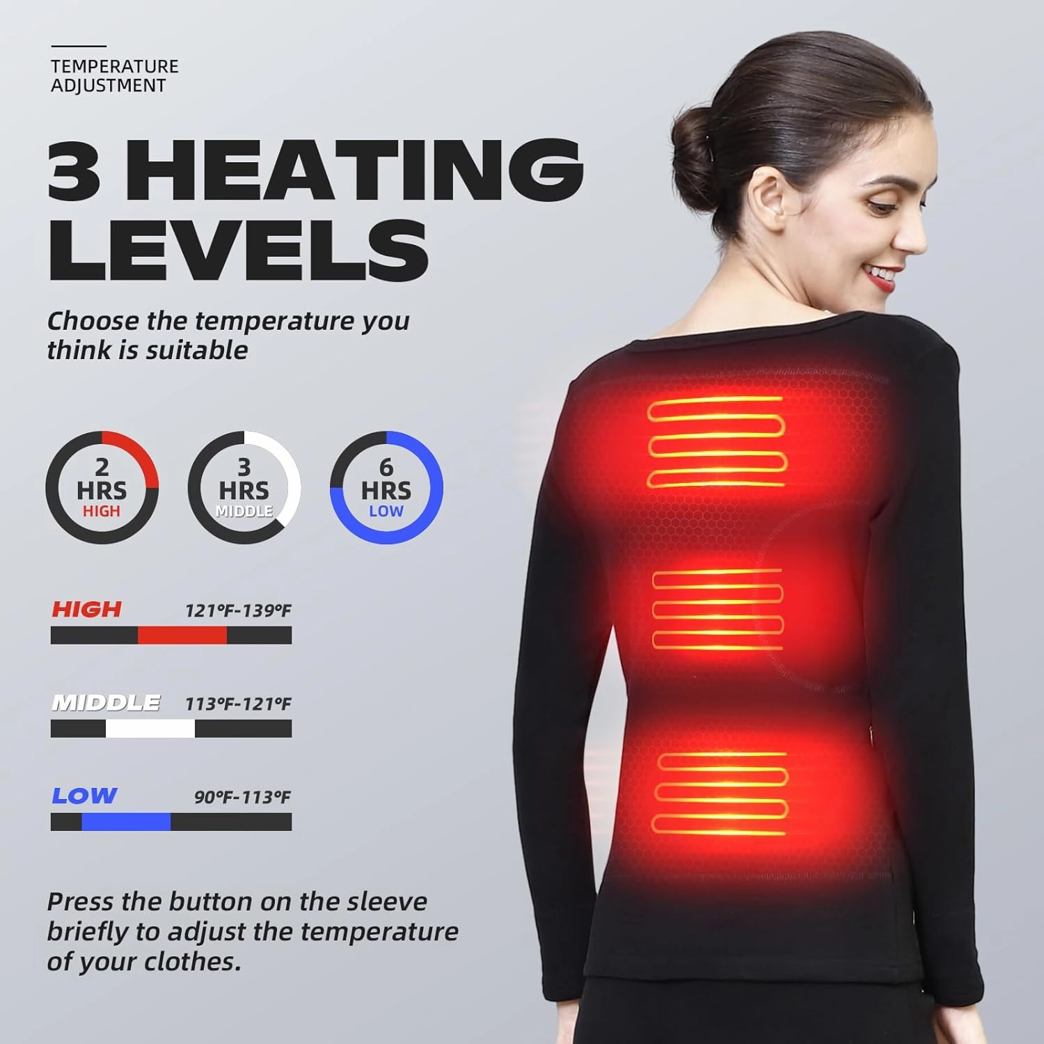 Heated Thermal Underwear Top   Heated Pant for Women