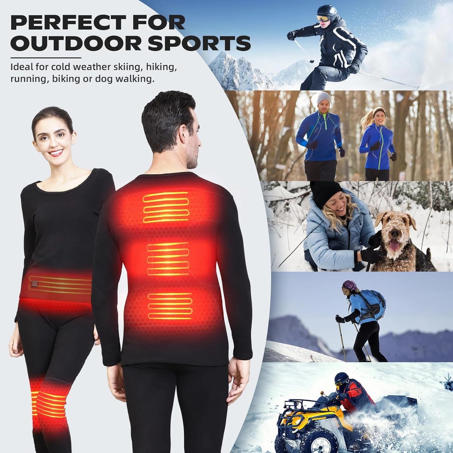 Heated Thermal Underwear Top   Heated Pant for Women